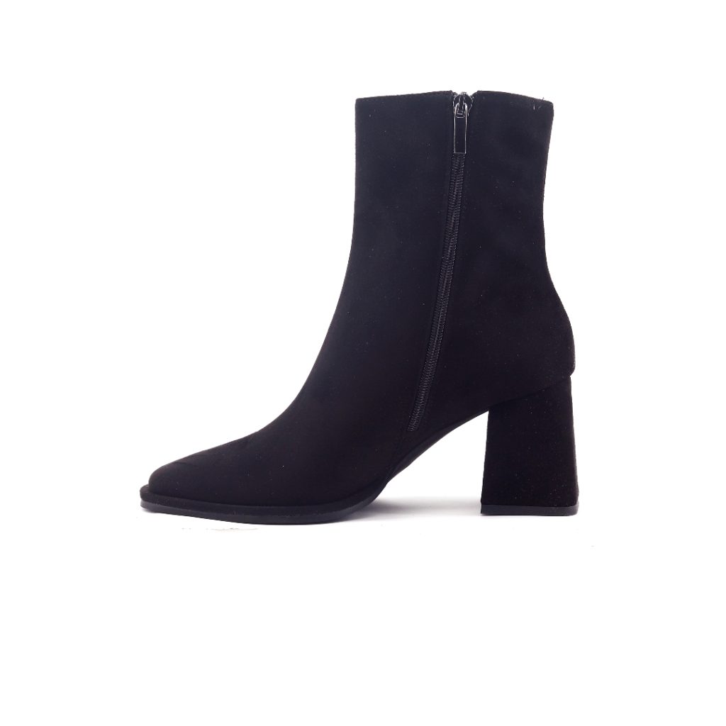 Club Style Stivaletto Tacco Camoscio Nero