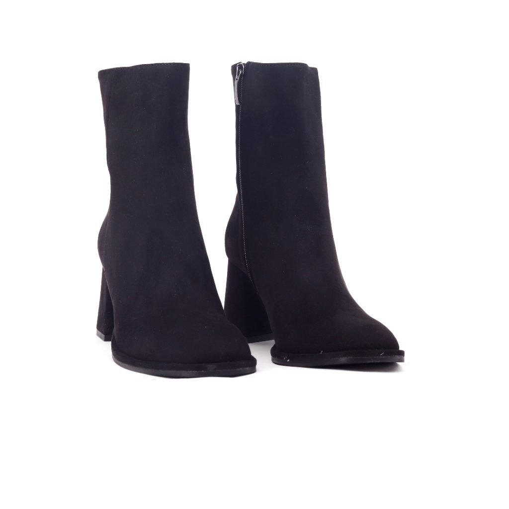 Club Style Stivaletto Tacco Camoscio Nero
